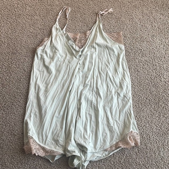 Anthropologie Floreat Mint Green Sleep romper medium - Picture 4 of 6